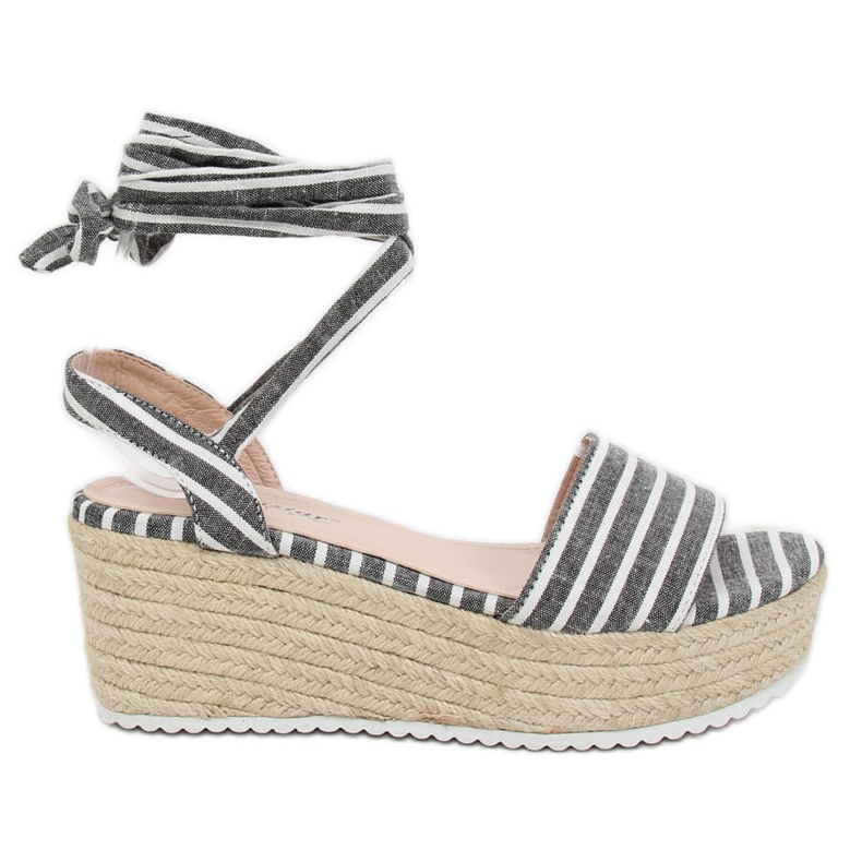 Sandálias pretas de lona GG-68P pretas preto