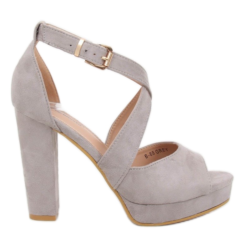 Sandálias na plataforma cinza B-88 Gray