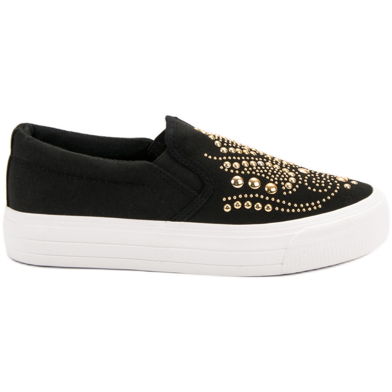 J. Star Slipons pretos com strass