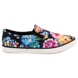 Yes Mile Slipony In Flowers preto multicolorido
