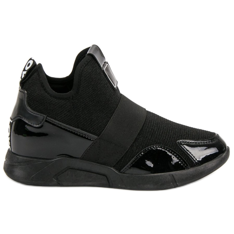 Tênis cunha deslizante preto