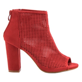 Nio Nio Botas Openwork Open Toe vermelho