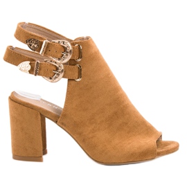 Erynn Sandálias de construção elegante marrom