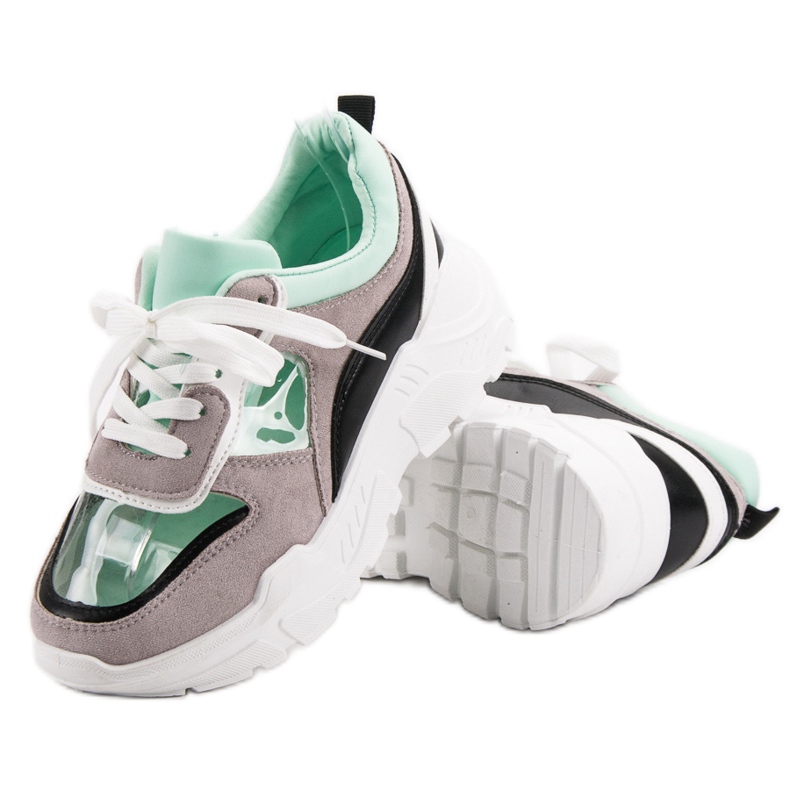 SHELOVET Tênis transparentes na plataforma cinza