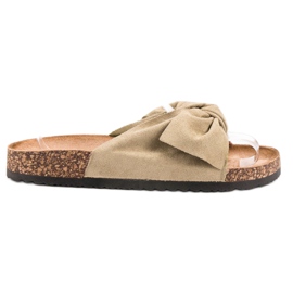 Anesia Paris Chinelos de camurça marrom