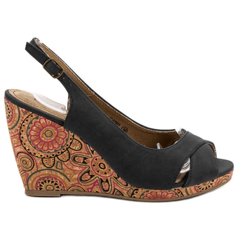 Corina Sandálias étnicas elegantes preto