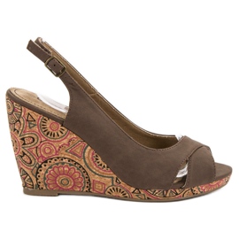 Corina Sandálias étnicas elegantes marrom