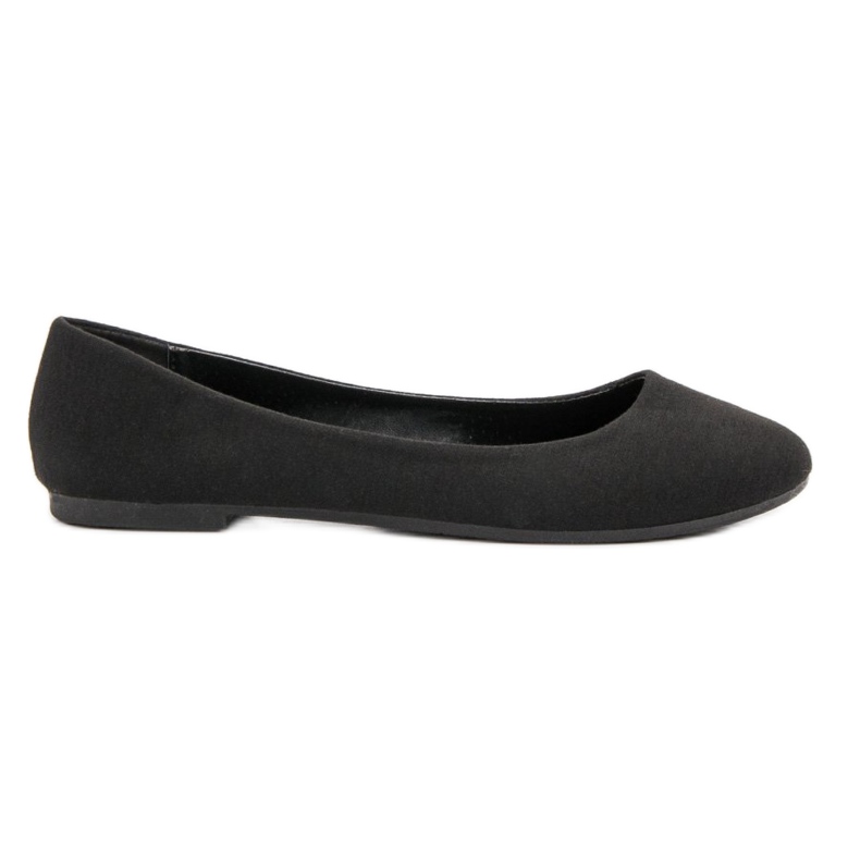 Ideal Shoes Bailarinas de Têxteis Negros preto