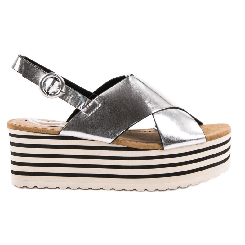 Corina Sandálias Silver Wedge cinza