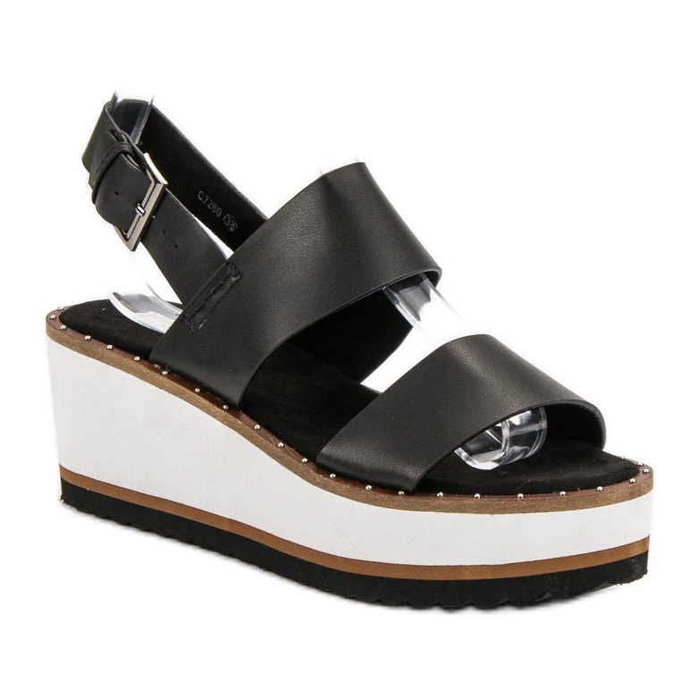 Corina Sandálias Pretas na Plataforma preto