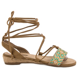 Corina Sandálias amarradas marrom