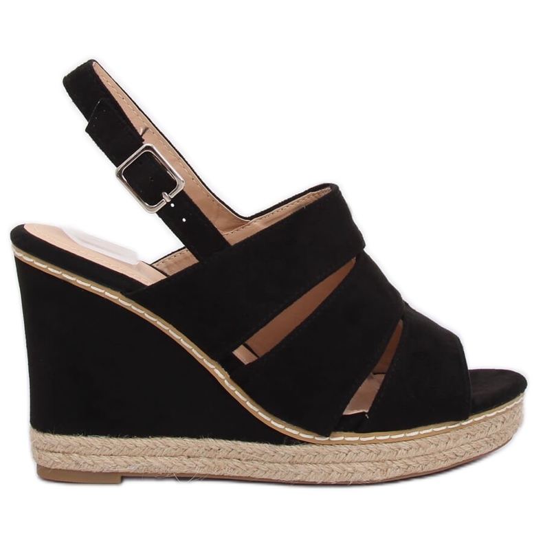 Sandálias Pretas com Salto Cunha 9069 Pretas preto