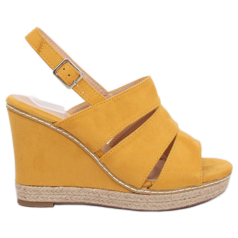 Sandálias de cunha amarela 9069 Amarelo