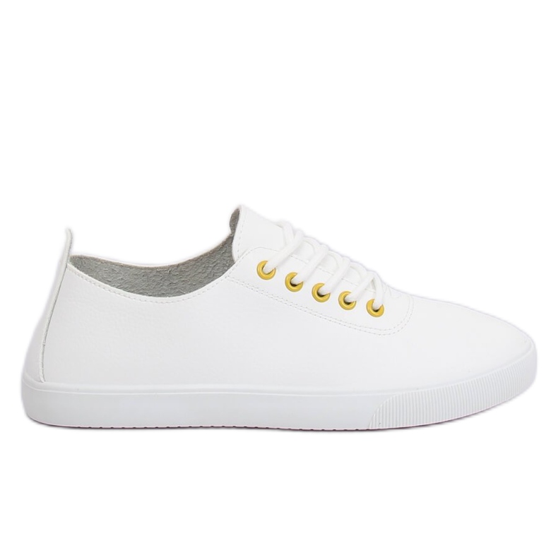 Tênis branco feminino WD009 BRANCO / AMARELO