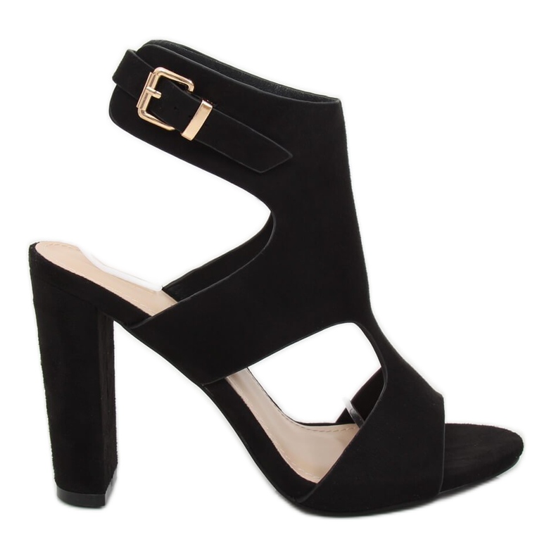 Sandálias pretas no poste J-8711 Black preto