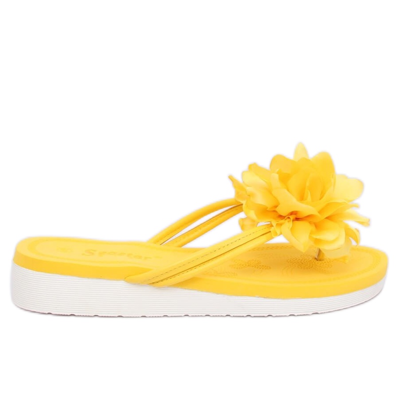 Chinelos amarelos com uma flor CK103 Yellow Chinelos amarelos com uma flor CK103 Yellow