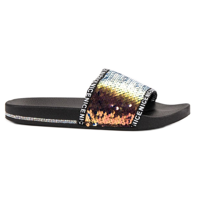 Seastar Chinelos de lantejoulas multicolorido amarelo