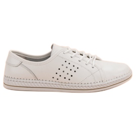 Kylie Sapatos de couro com atacadores branco