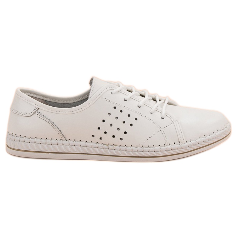 Kylie Sapatos de couro com atacadores branco