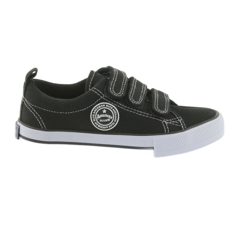 Tênis de velcro Black American Club branco preto