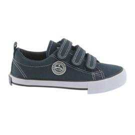 Tênis de velcro azul marinho American Club branco azul-marinho
