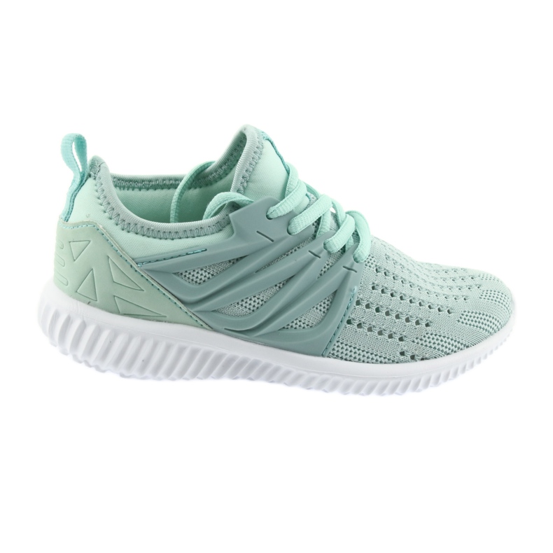 Palmilha de couro Bartek 58114 sapatos esportivos Mint branco verde