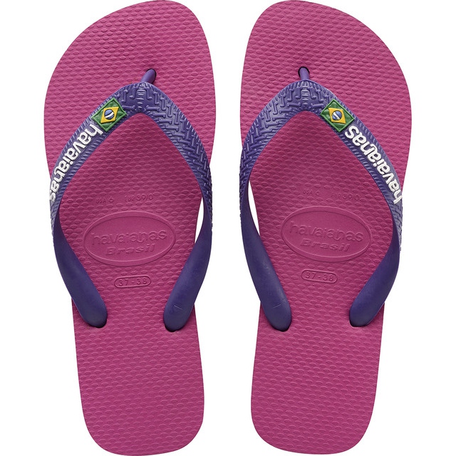 Havaianas Logotipo Brasil Framboesa Rosa multicolorido