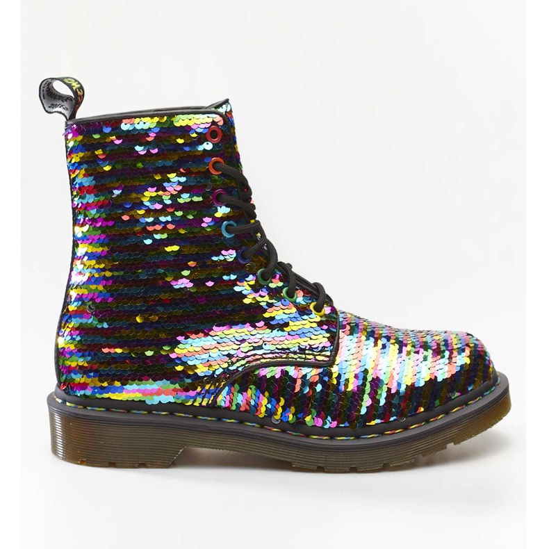Dr. Martens 1460 Pascal Sequin Rainbow Multi Silver preto