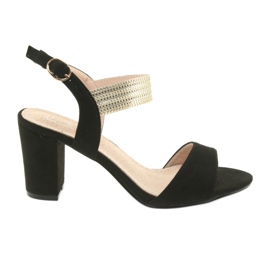 Sandálias no poste Filippo 817 preto / dourado amarelo Sandálias no poste Filippo 817 preto / dourado amarelo