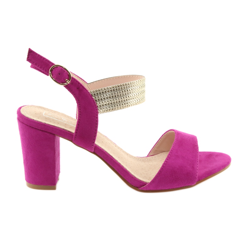 Sandálias no poste de Filippo DS817 fúcsia / ouro rosa amarelo