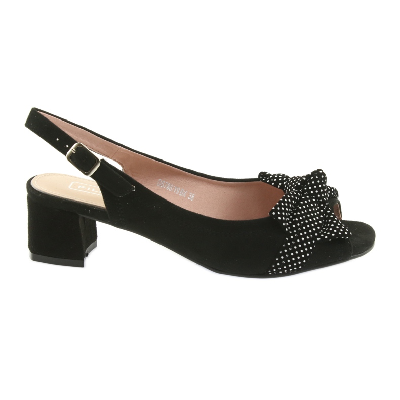 Sandálias de arco Filippo 788 pretas / pontos branco preto