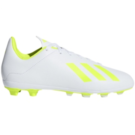 Chuteiras Adidas X 18.4 FxG Jr BB9380 multicolorido branco