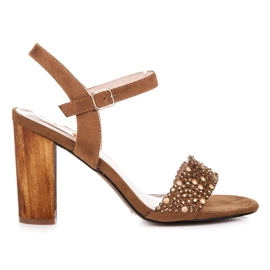 Beauty Girl'S Sandálias Openwork em Salto Alto marrom