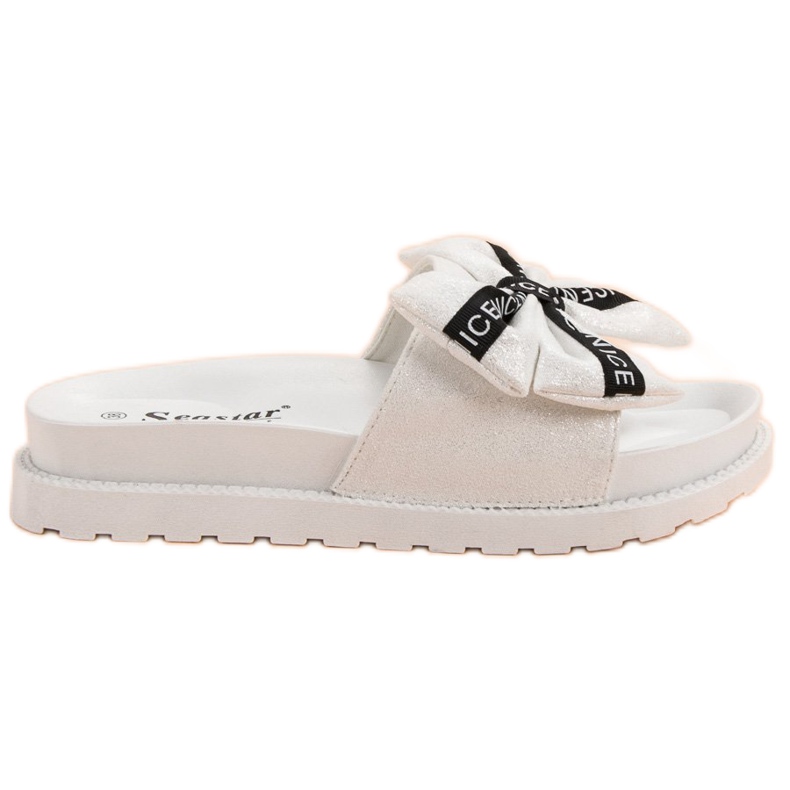 Seastar Chinelos de camurça feminino branco