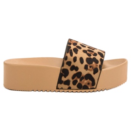 Anesia Paris Chinelos de camurça na plataforma castanho