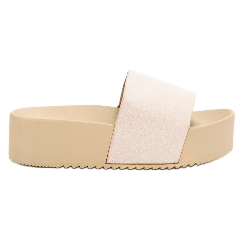 Anesia Paris Chinelos de camurça na plataforma castanho