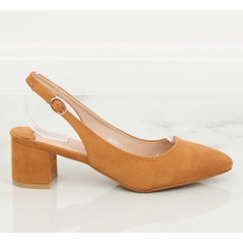 Bombas com camelo de calcanhar exposto S0-231 Camel II-GAT marrom