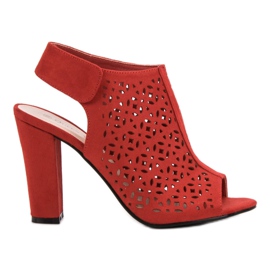 Queen Vivi Sandálias Openwork com parte superior vermelho