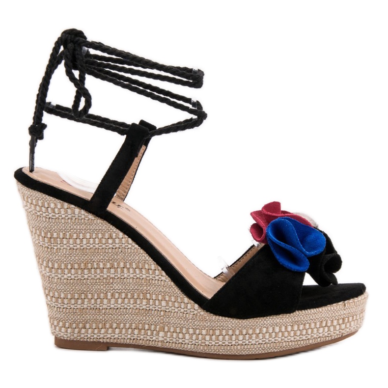 Seastar Sandálias amarradas na cunha preto