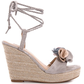 Seastar Sandálias amarradas na cunha cinza Seastar Sandálias amarradas na cunha cinza