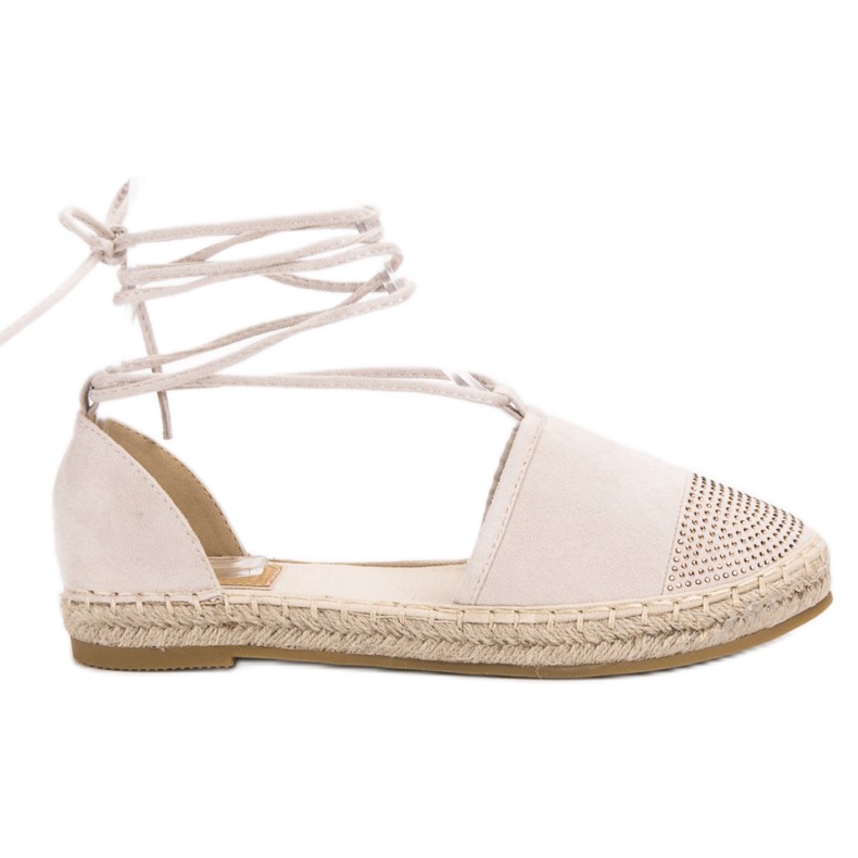 Seastar Alpercatas amarradas com cristais bege