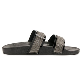 Seastar Chinelos pretos com cristais