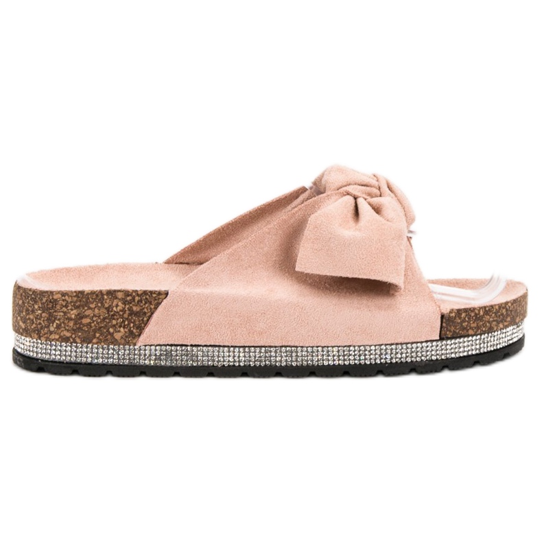 Anesia Paris Chinelos de camurça com cristais rosa Anesia Paris Chinelos de camurça com cristais rosa