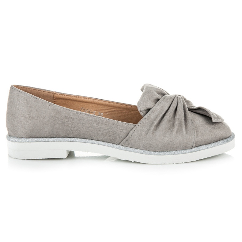 Vices Sapatos de camurça com decorações brilhantes cinza