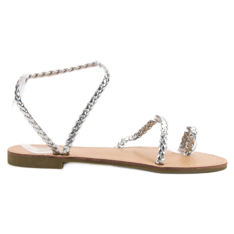 Comer Sandálias Slip-On Femininas cinza