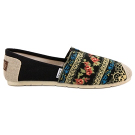 Lady Fashion Sapatilhas Boho Slip On preto multicolorido