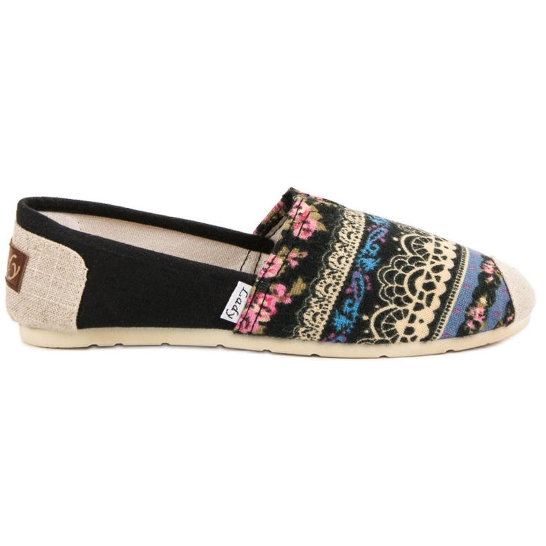 Lady Fashion Sapatilhas Boho Slip On preto multicolorido