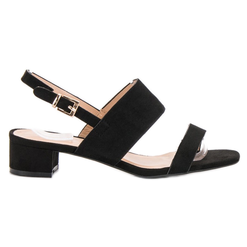 Small Swan Sandálias de salto alto confortáveis preto