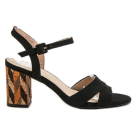 Filippo Sandálias com salto alto em cortiça preto