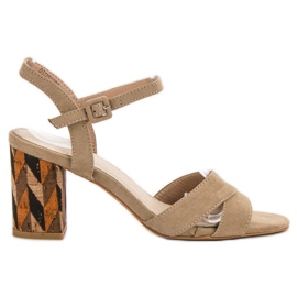 Filippo Sandálias com salto alto em cortiça marrom